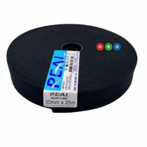 ELASTICO PRETO POLIESTER 30 RL25MTS - Armarinho Beira Rio Ltda