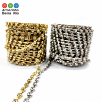 CORRENTE DE STRASS SS14 10 MTS OURO/PRATA - Armarinho Beira Rio Ltda