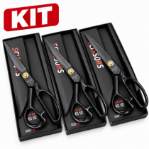 KIT 3 TESOURA METAL PROFISSIONAL PRETA 9 - Armarinho Beira Rio Ltda
